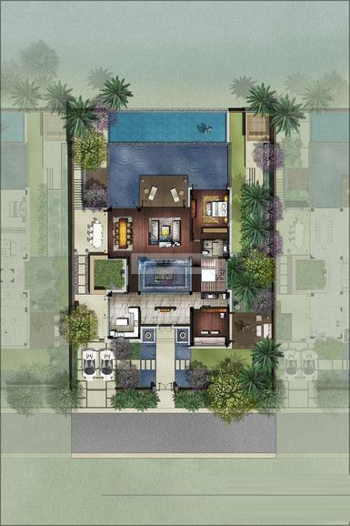 A型负一层3房3厅5卫 建筑面积：155㎡