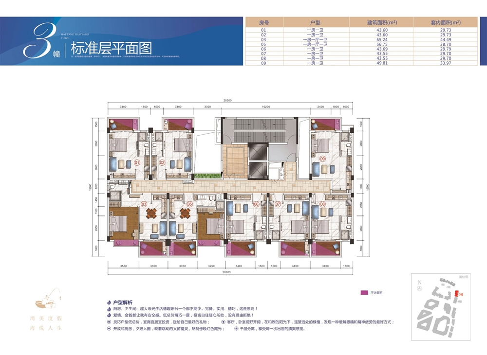 3栋标准层平面图 建筑面积：0㎡