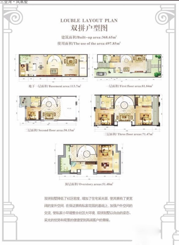 双拼户型  建筑面积：368.65㎡