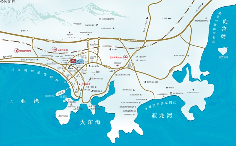 公园湖畔交通图