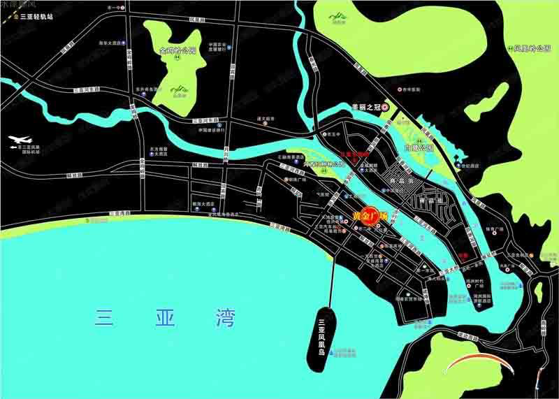 水岸椰风交通图