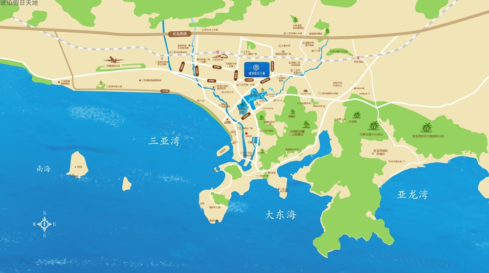 琥珀假日天地交通图
