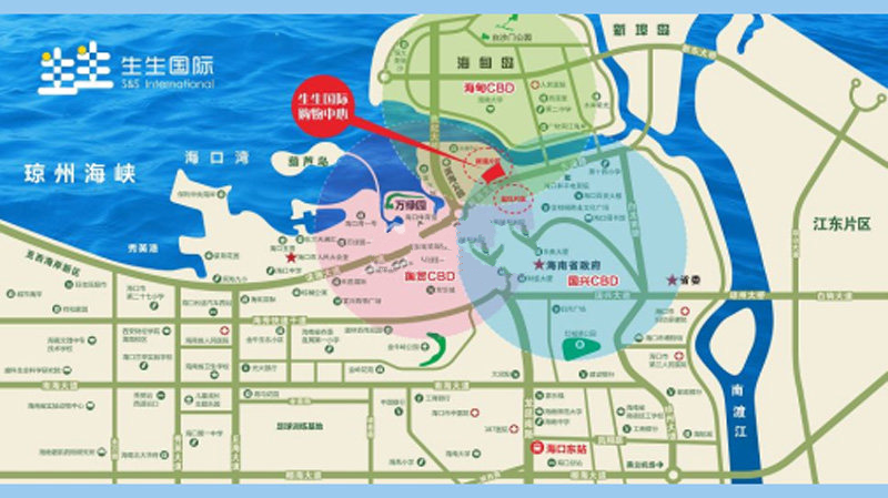 海南生生国际购物中心交通图