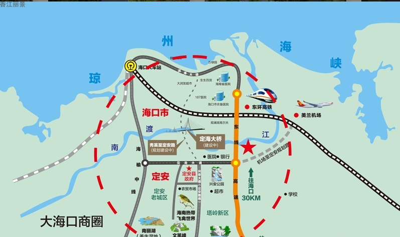 粤泰香江丽景交通图
