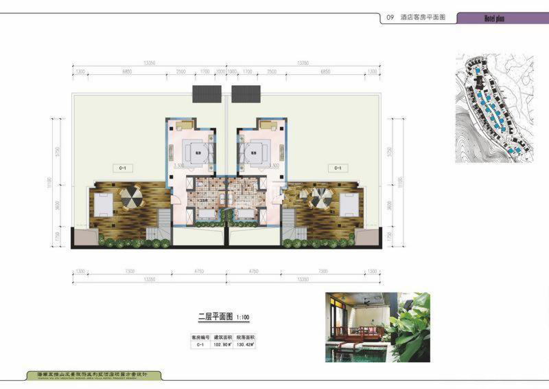 二层平面图 建筑面积：102㎡