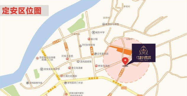 江畔锦城交通图