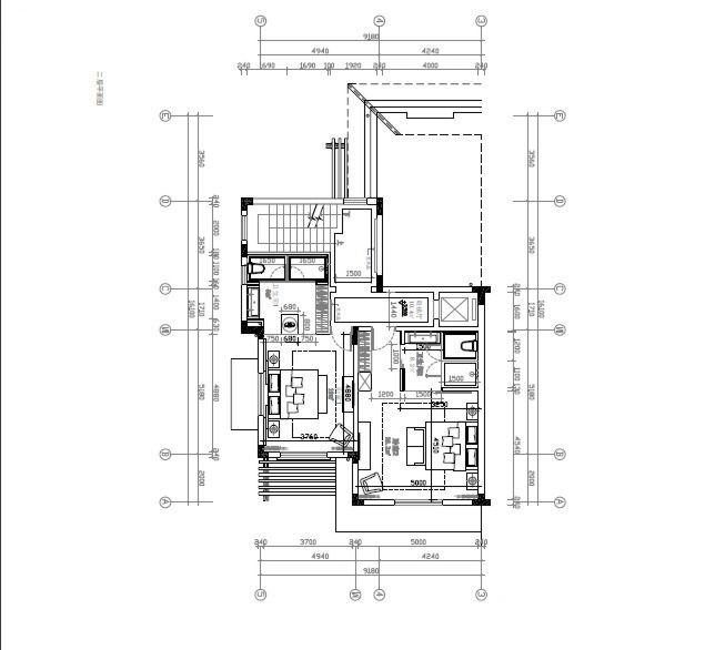 亚龙湾君庭联排别墅B户型二层平面布置图 建筑面积：0㎡