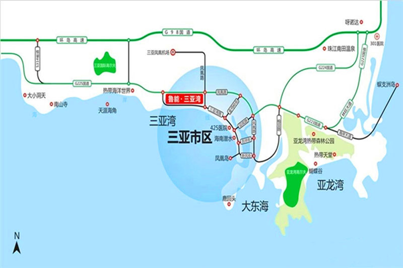 鲁能三亚湾交通图