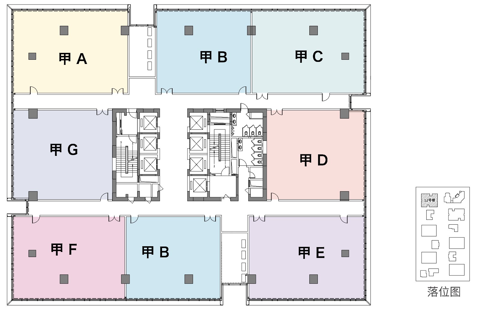 写字楼甲级户型1房1厅0卫 建筑面积：247㎡