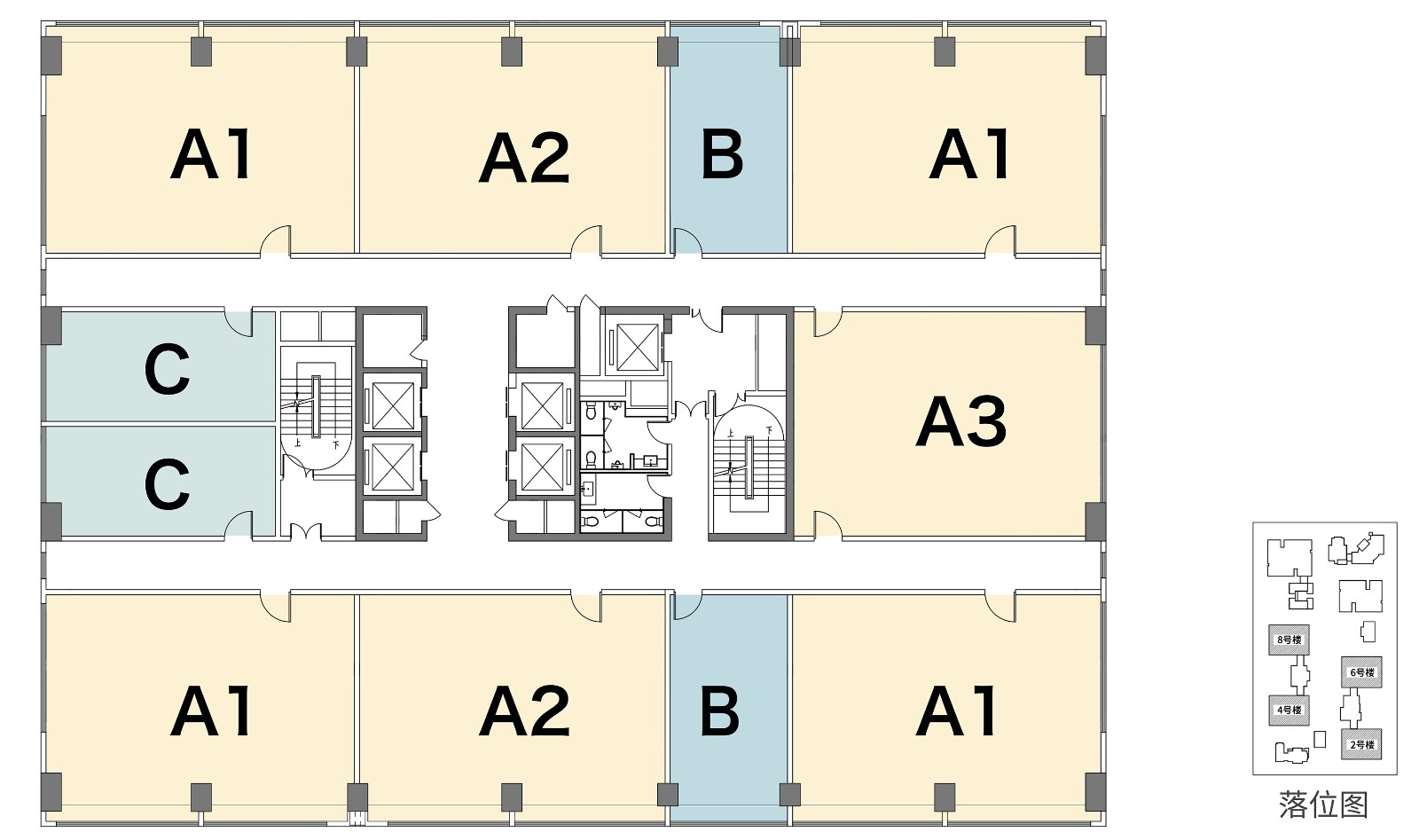 LOFT办公户型1房1厅0卫 建筑面积：162㎡