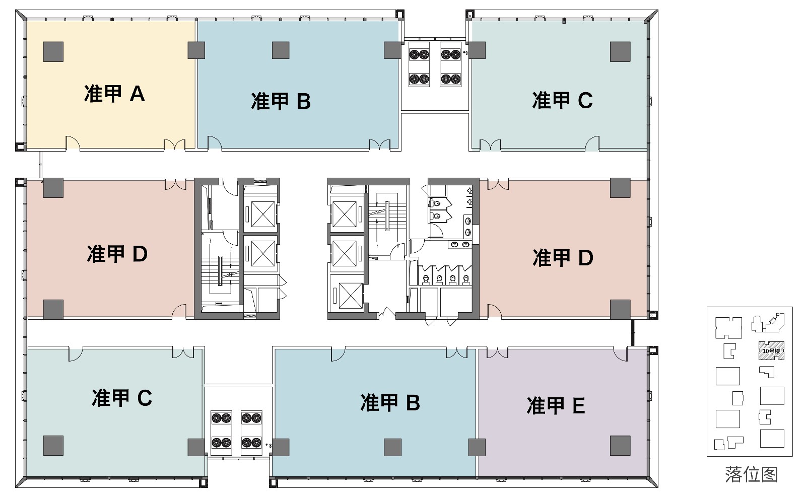 LOFT办公准甲户型1房1厅0卫 建筑面积：199㎡