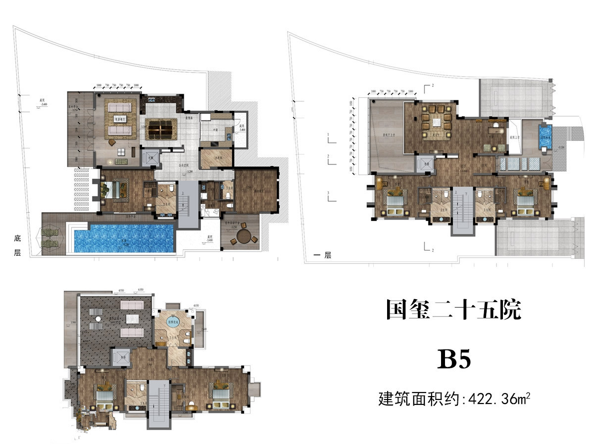 B5户型5房5厅4卫 建筑面积：422㎡