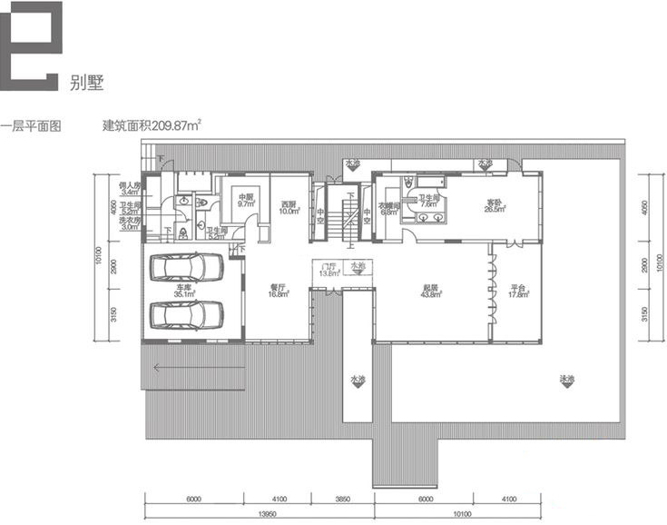 二层平面图7房2厅5卫 建筑面积：146㎡
